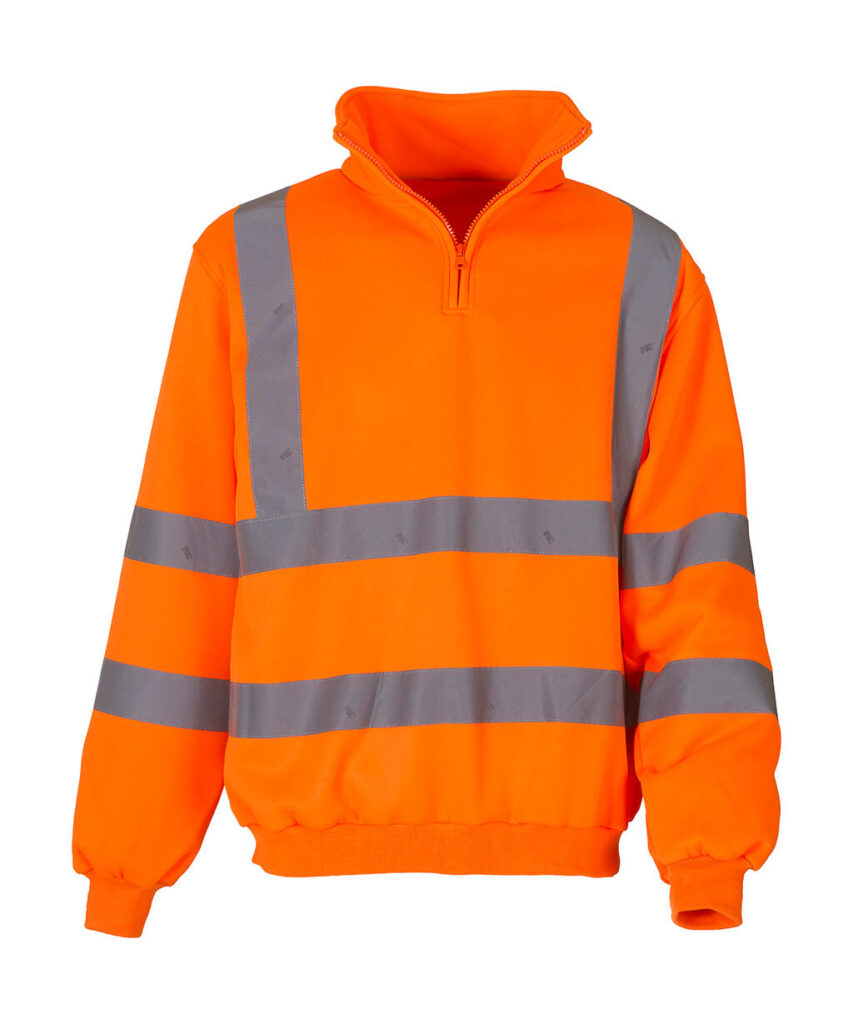 Bluza Fluo 1/4 Zip (Yoko) — Fluo Orange, Przód