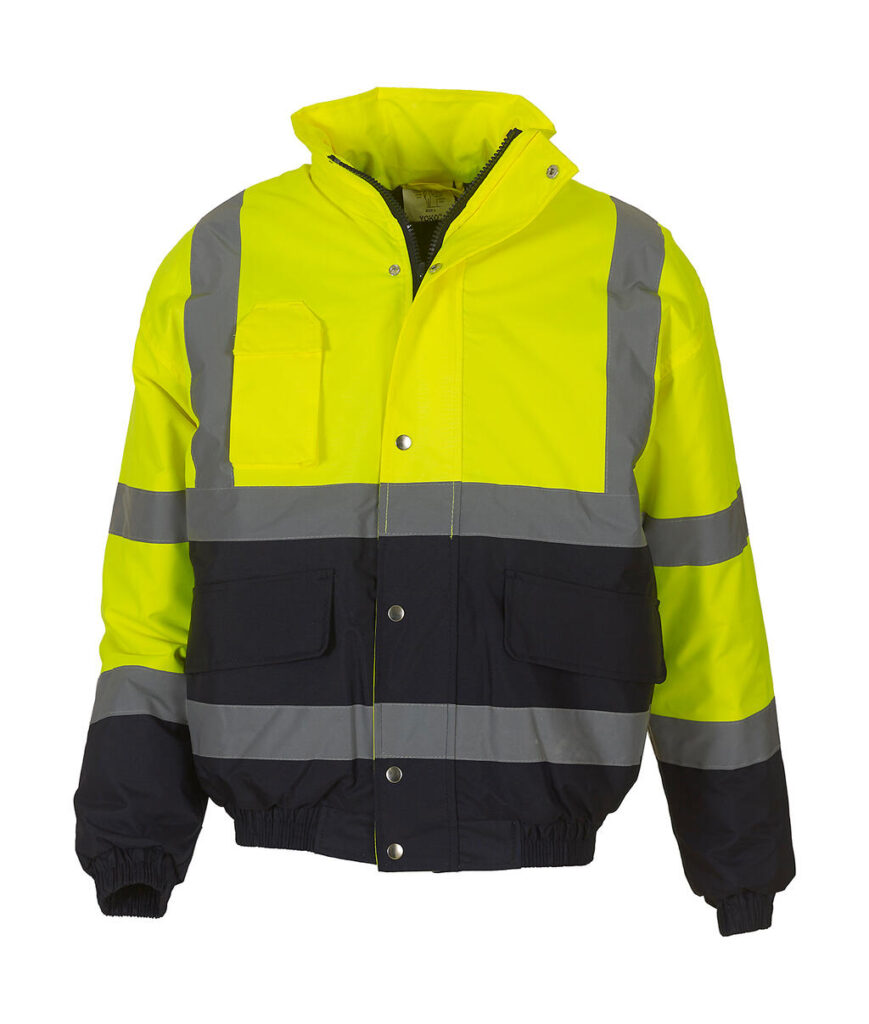 Dwukolorowa kurtka Fluo Bomber (Yoko) — Fluo Yellow/Navy, Przód
