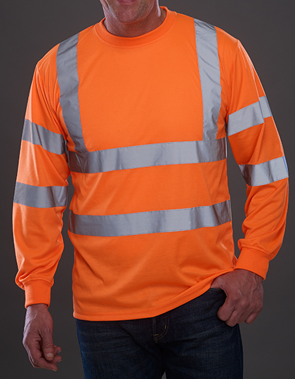 Koszulka Hi-Vis z długim rękawem (YOKO) — Hi-Vis Orange, Przód