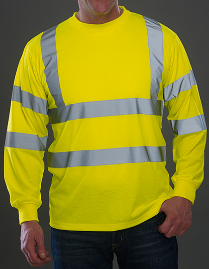 Koszulka Hi-Vis z długim rękawem (YOKO) — Hi-Vis Orange, Tył