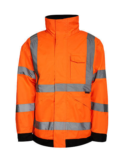 Kurtka przeciwdeszczowa Premium Hi-Vis Tampere (Korntex) — Signal Orange, Przód