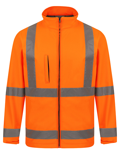 Softshell ostrzegawczy Hi-Vis Turku (Korntex) — Signal Orange, Przód