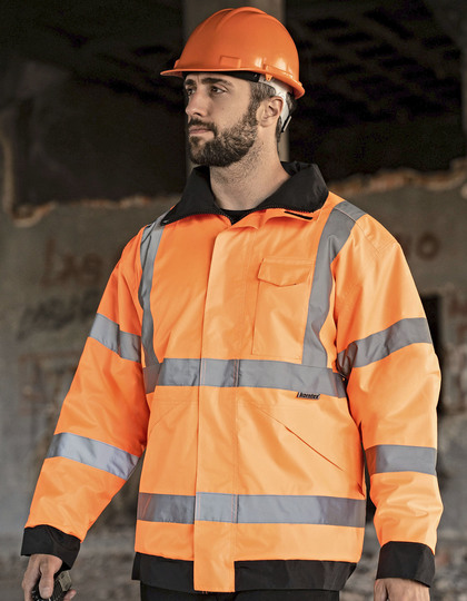 Kurtka przeciwdeszczowa Hi-Vis Kaunas (Korntex) — Signal Orange, Przód
