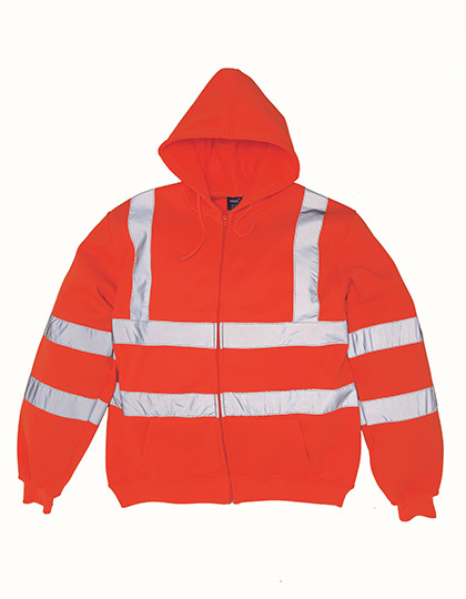 Bluza rozpinana Hi-Vis z kapturem (YOKO) — Hi-Vis Orange, Przód